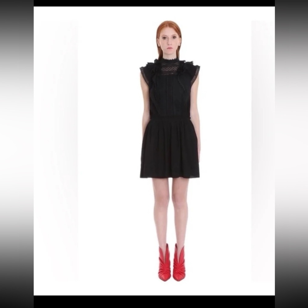 NWT Isabel Marant Ianelia Dress In Black Cotton Size 40 or US 8